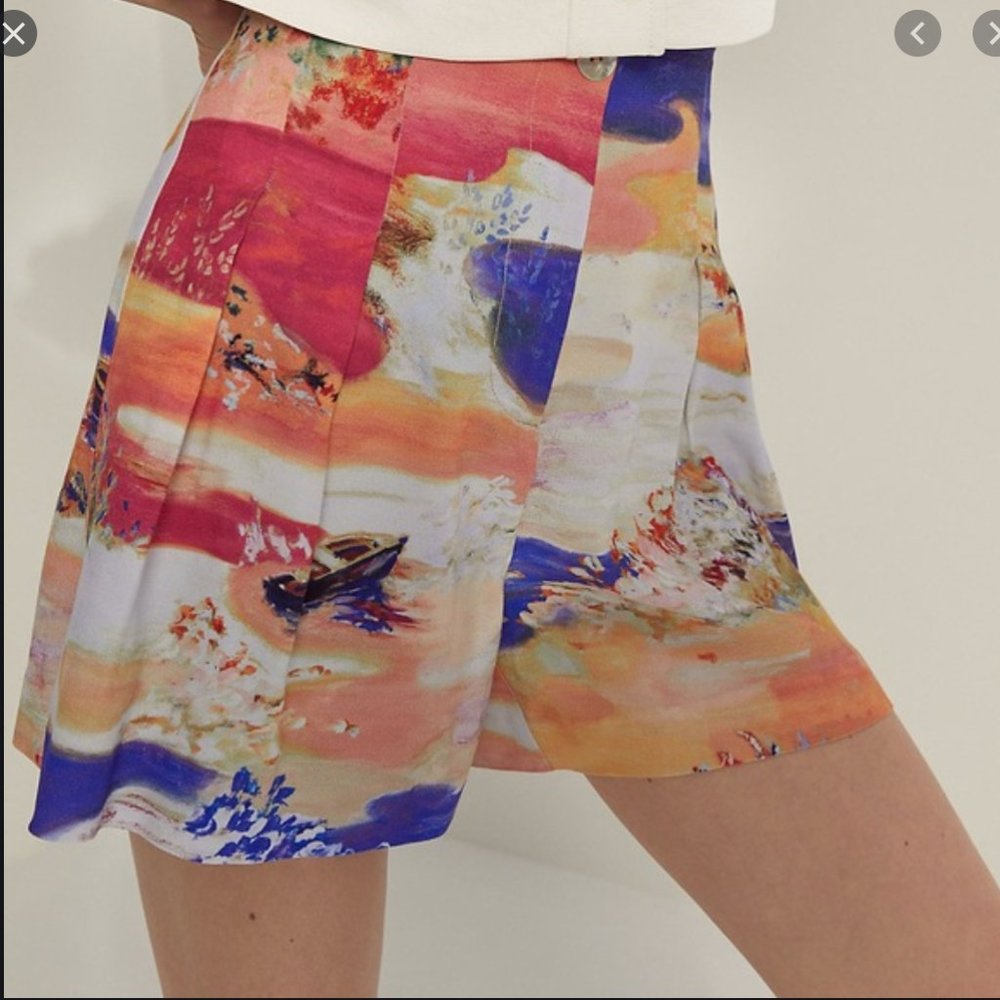 NWT Aritzia Wilfred Donna High-Rise Pleated Shorts